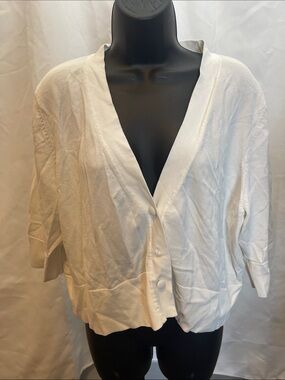 Jessica Howard Ivory Open-Front Lightweight Cardigan